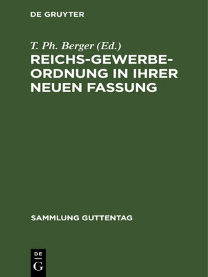 cover image of Reichs-Gewerbe-Ordnung in ihrer neuen Fassung